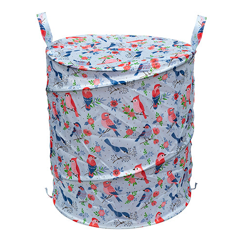 Laundry Essentials Pop-Up Laundry Hamper 52cm x 45cm Assorted Styles Laundry - Accessories Laundry Essentials Birds & Roses Print  