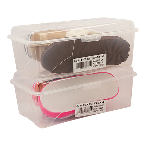 Plastic Storage Shoe Box Lid L30cm x H10cm x W18cm — FabFinds