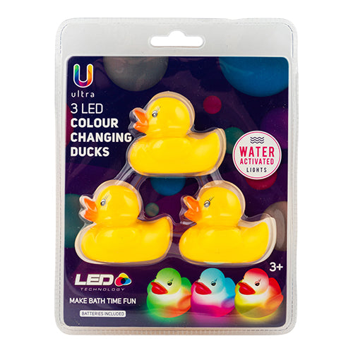 Ultra LED Colour Changing Ducks 3 Pack Bath Toys FabFinds   