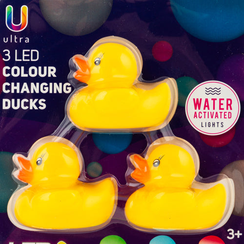 Ultra LED Colour Changing Ducks 3 Pack Bath Toys FabFinds   
