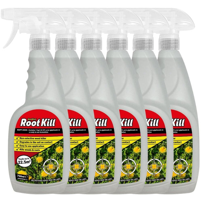 Weed Blast Root Kill Weed Killer 750ml Lawn & Plant Care RootBlast Pack of 6