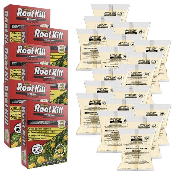 Root Kill Concentrated Weedkiller Extra Strong 3x100ml Sachets Assorted Packs Lawn & Plant Care RootBlast Pack of 6