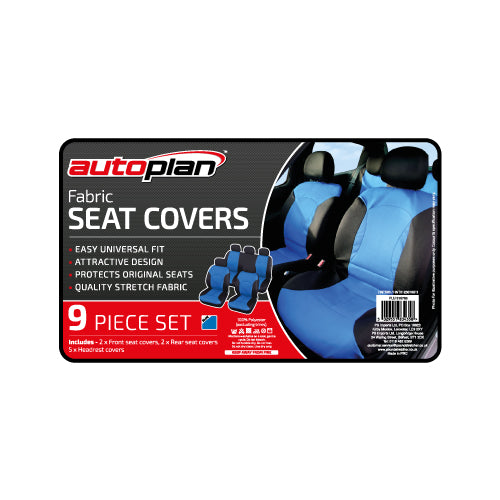 Autoplan Fabric Seat Covers 9 Piece Set Assorted Colours car Autoplan   