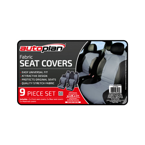 Autoplan Fabric Seat Covers 9 Piece Set Assorted Colours car Autoplan   