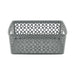 Patterned Plastic Storage Baskets Set of 3 Assorted Colours/Sizes Storage Baskets FabFinds Small Grey 