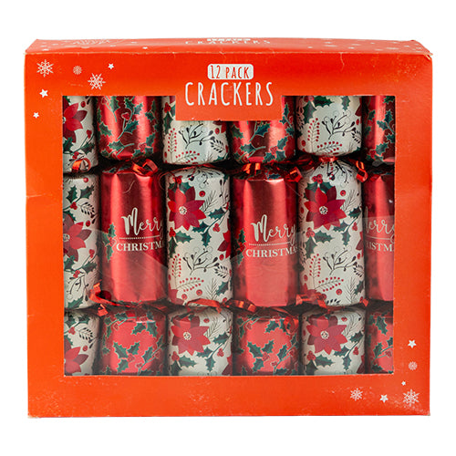 Merry Christmas Crackers Holly & Ivy 12 Pack Christmas Tableware FabFinds   