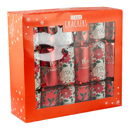 Merry Christmas Crackers Holly & Ivy 12 Pack Christmas Tableware FabFinds   