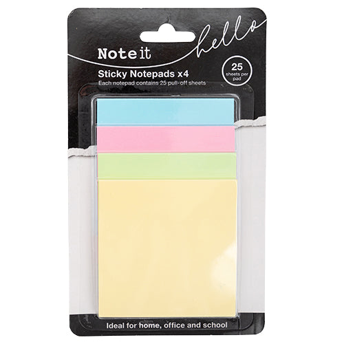 Note It Sticky Notepads 4 Pack - FabFinds