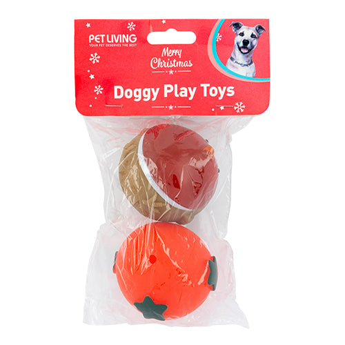 Pet Living Christmas Doggy Play Toys 2 Pack Assorted Styles Dog Toys Pet Living Reindeer  