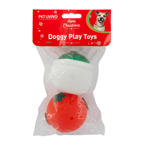 Pet Living Christmas Doggy Play Toys 2 Pack Assorted Styles Dog Toys Pet Living Snowman  