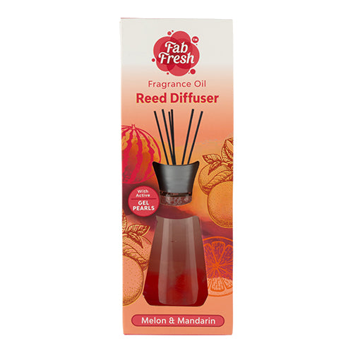 Fab Fresh Melon & Mandarin Fragrance Oil Reed Diffuser 100ml Diffusers Fab Fresh   