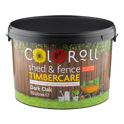 Coloroll Shed & Fence Timbercare Dark Oak Paint 10 Litres Garden Decor Coloroll   