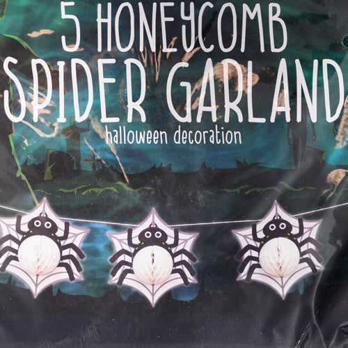 3D Effect Honeycomb Halloween Garland 5 Pack Assorted Designs Halloween Decorations FabFinds   