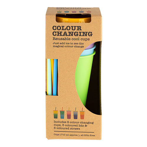 Colour Changing Reusable Cool Cups 5 Pack Kitchen Accessories FabFinds   