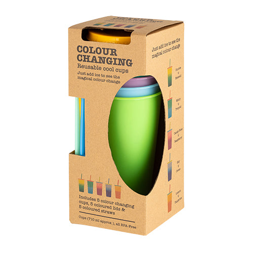 Colour Changing Reusable Cool Cups 5 Pack Kitchen Accessories FabFinds   