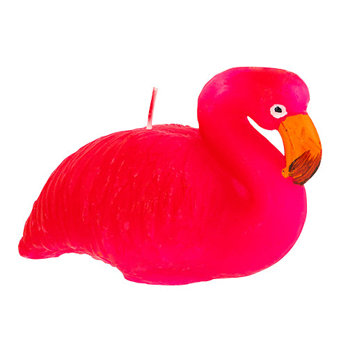 Pink Flamingo Sitting Small Candle Candles PMS Dark Pink  