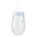 Woolf & Baker Owl Mason Jar With Straw Assorted Colours Kitchen Accessories woolf & baker Blue Lid  