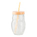 Woolf & Baker Owl Mason Jar With Straw Assorted Colours Kitchen Accessories woolf & baker Orange Lid  