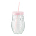 Woolf & Baker Owl Mason Jar With Straw Assorted Colours Kitchen Accessories woolf & baker   