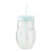 Woolf & Baker Owl Mason Jar With Straw Assorted Colours Kitchen Accessories woolf & baker Green Lid  