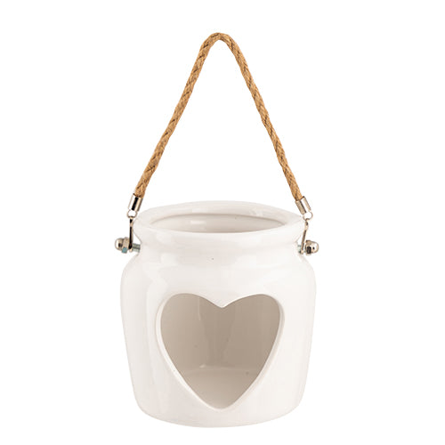 White Heart Tealight Holder 10cm Tealight Holder home collection   