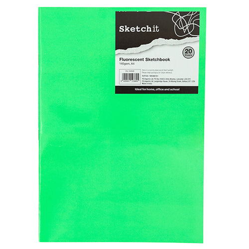 Fluorescent A4 Sketchbook 20 sheets Arts & Crafts PS Imports   