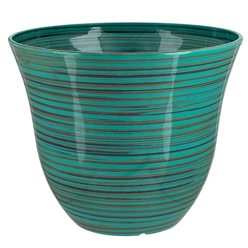 Abigail Stripe Planter Dia 33cm Assorted Colours Plant Pots & Planters for the love of gardening Teal  