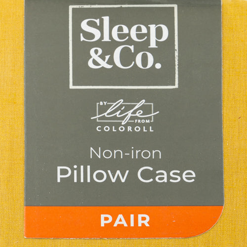 Ochre Sleep & Co. Non-Iron Pillow Case Pair Pillows Coloroll   