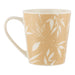 Beige and White Leaf Patterned Mug 10oz Mugs FabFinds   