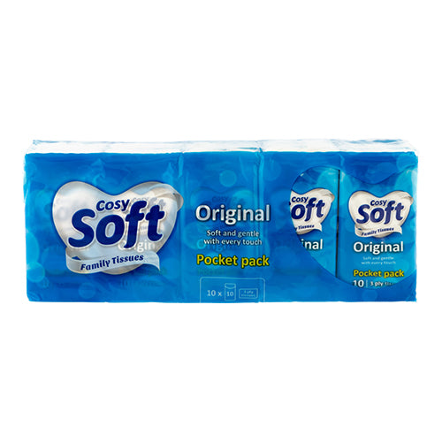 Cosy Soft Family Tissues Original Pocket Pack x 10 Tissues cosy soft   
