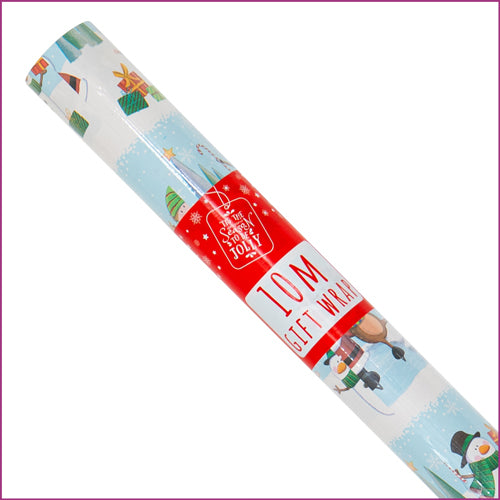 Kids Festive Characters Christmas Wrapping Paper 10m Assorted Designs Christmas Wrapping & Tissue Paper FabFinds Blue  