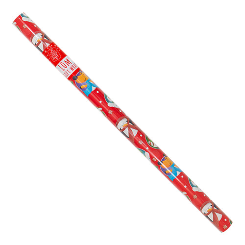 Red Christmas Character Circles Wrapping Paper 10M Christmas Wrapping & Tissue Paper FabFinds   