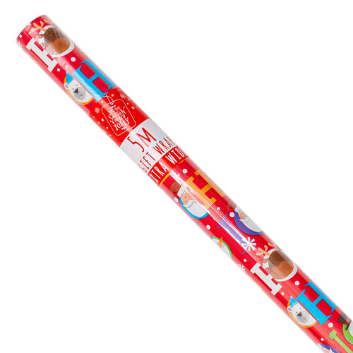 Christmas Characters Wrapping Paper Assorted Designs 5M Christmas Wrapping & Tissue Paper FabFinds Red Ho Ho Ho  