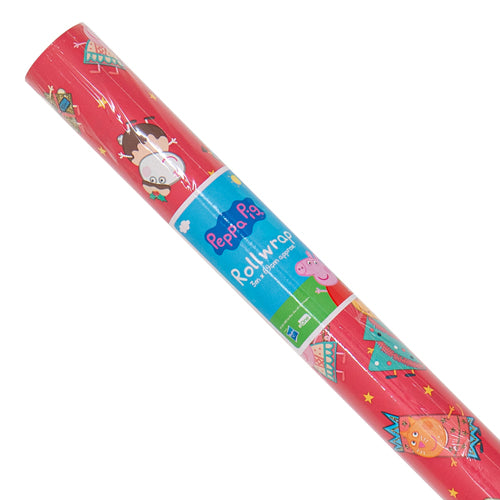 Peppa Pig Christmas Gift Wrap 3M Assorted Colours Christmas Wrapping & Tissue Paper FabFinds Red  