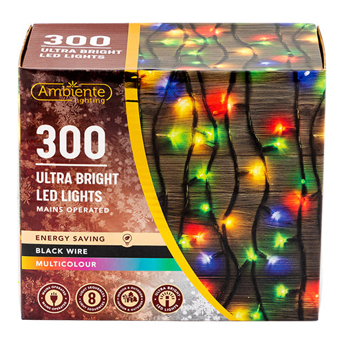 Ambiente Lighting 300 Ultra Bright LED Lights Assorted Colours Christmas Indoor & Outdoor Lighting Ambiente lighting Multicolour  