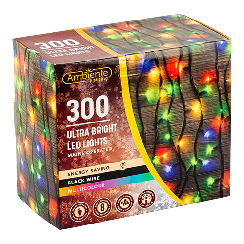 Ambiente Lighting 300 Ultra Bright LED Lights Assorted Colours Christmas Indoor & Outdoor Lighting Ambiente lighting   
