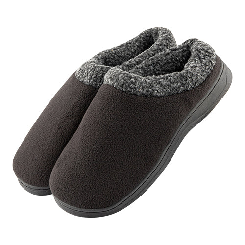 Men's Memory Foam Black Fleece Slippers Assorted Sizes Slippers FabFinds   