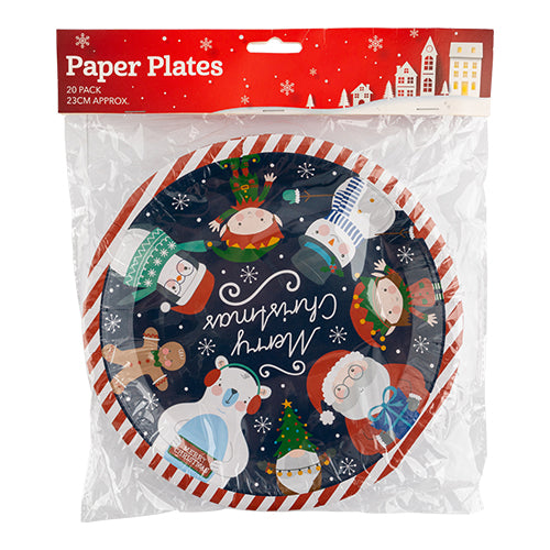 Merry Christmas Character Paper Plates 20 Pack Christmas Tableware FabFinds   