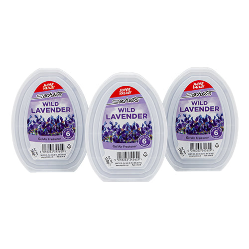Sachets Gel Air Fresheners 3 Pack Air Fresheners & Re-fills FabFinds Wild Lavender  