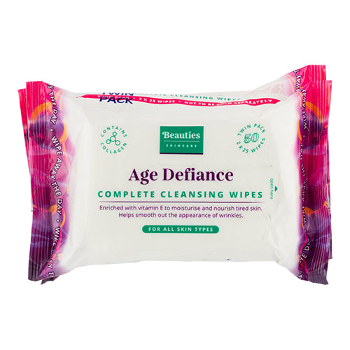 Beauties Age Defiance Complete Cleansing Face Wipes 2x25 Wipes Face Wipes Eden   