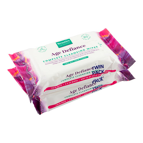 Beauties Age Defiance Complete Cleansing Face Wipes 2x25 Wipes Face Wipes Eden   