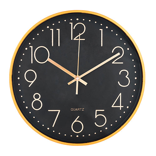 Home Collection Wall Clock Sleek Design 29.5cm Clocks Home Collection Black/Gold  