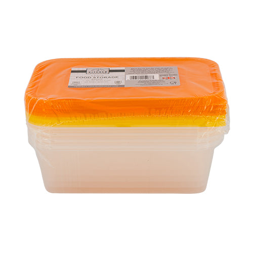 Kitchen Collection Food Storage 5 Pk 650ml Assorted Colours Food Storage Woolf & Baker Orange Yellow Lid  