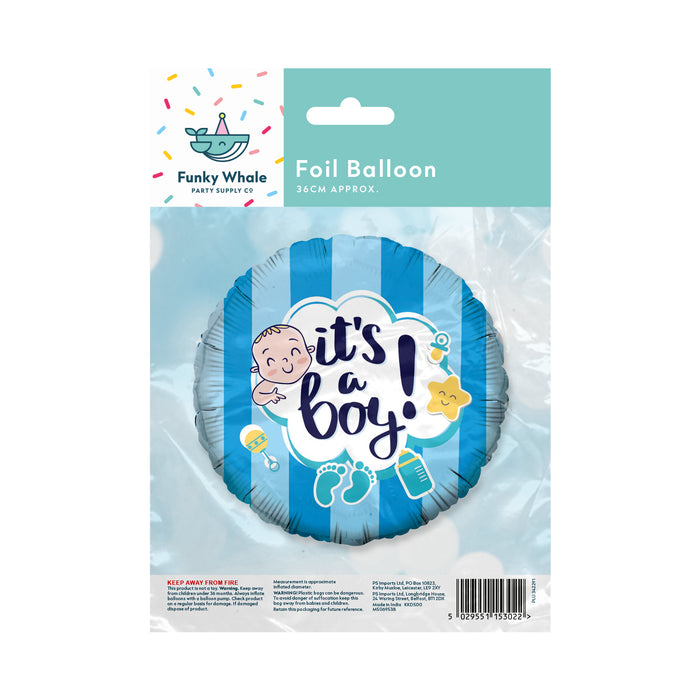 Funky Whale It's A Boy Foil Balloon 36cm Party decor Funky Whale   