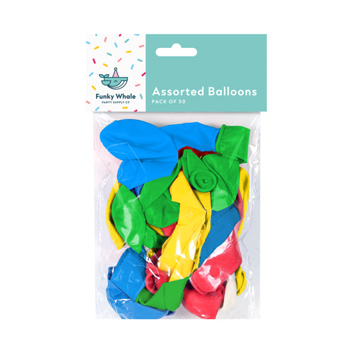 Funky Whale Assorted Balloons 50pk Party decor Funky Whale   