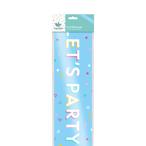 Funky Whale Let's Party! Blue Foil Banner 3.6m Party decor Funky Whale   