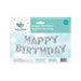 Funky Whale Happy Birthday Balloon Bunting Assorted Colours 16" Party decor Funky Whale Silver  