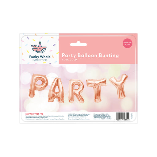 Funky Whale Foil Party Balloon Bunting 16" Assorted Colours Party decor Funky Whale Rose Gold  