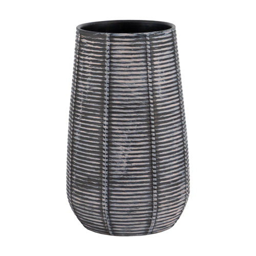 Thread Grey & Black Vase H 20cm Plant Pots & Planters FabFinds   