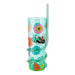 Kids Blue Flowers and Insect Cup With Curly Straw Drinkware FabFinds   